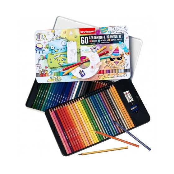 Boite 60 crayons de couleur - Bruynzeel