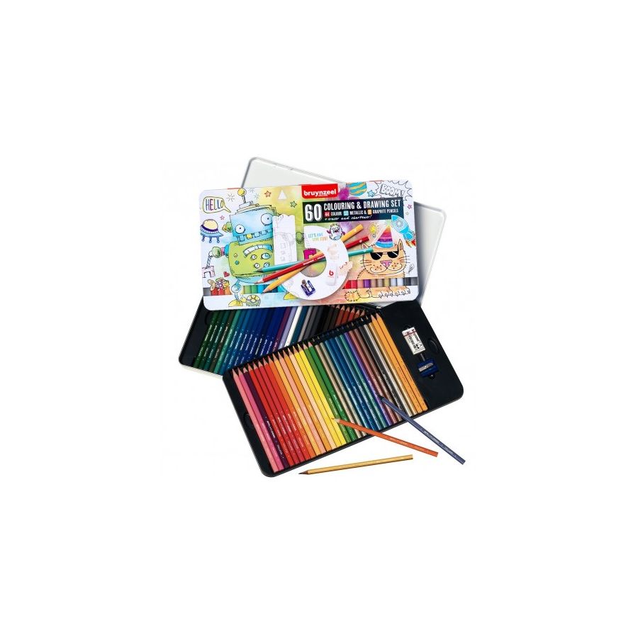 Boite 60 crayons de couleur - Bruynzeel