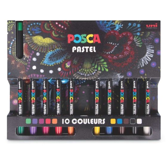 Boite 10 crayons pastel - Posca