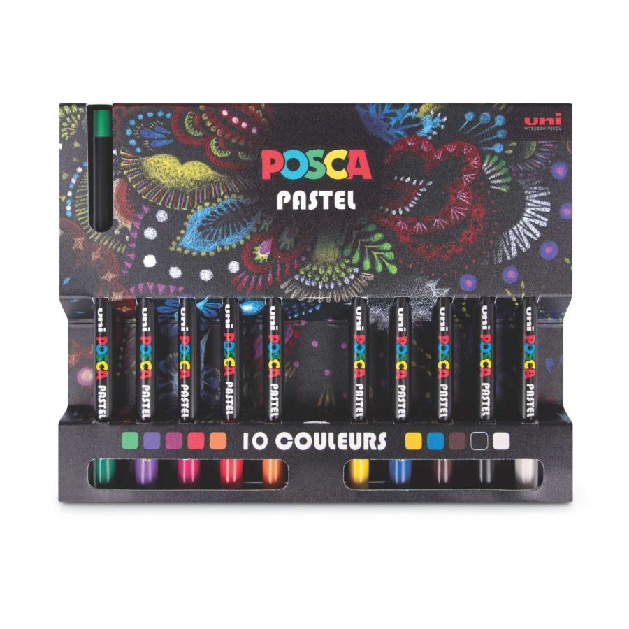 Boite 10 crayons pastel - Posca