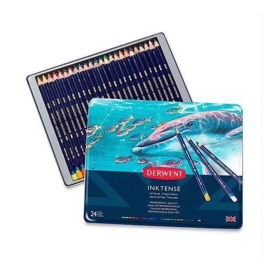 Boite métal 24 crayons Inktens - Derwent