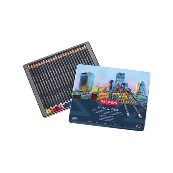 Boite métal 24 crayons de couleur Procolour - Derwent