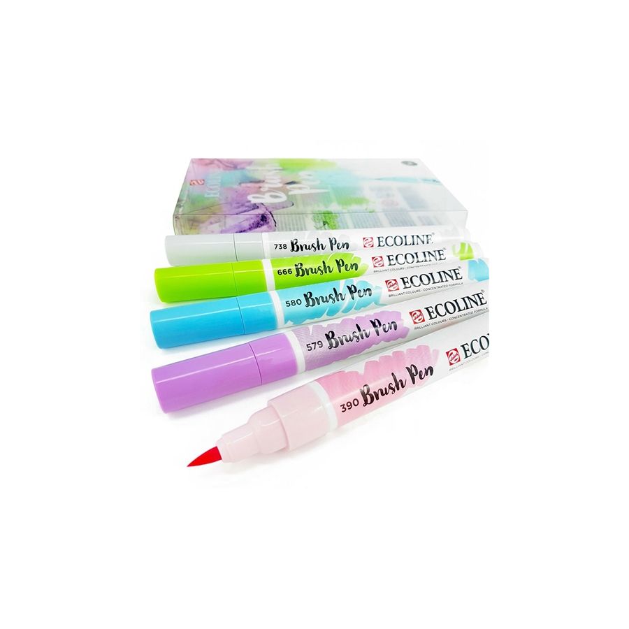 Set 5 brush pen pastel - Ecoline