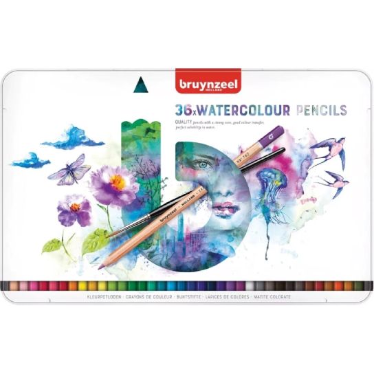 Boite 36 crayons de couleur aquarellables - Bruzynzeel