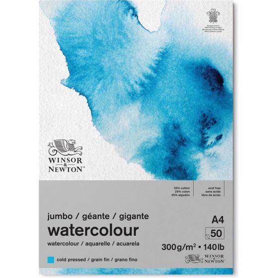 Bloc Aquarelle Jumbo Grain Fin 300G A4 50 Feuilles Winsor & Newton