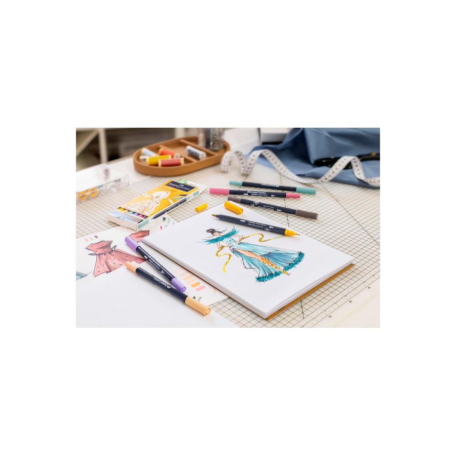 Pochette 6 Goldfaber Aqua Couleurs Bleus - Dual Markers