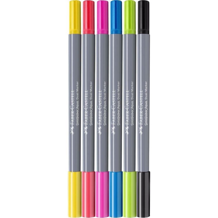 Pochette 6 Goldfaber Aqua Couleurs Primaires - Dual Markers