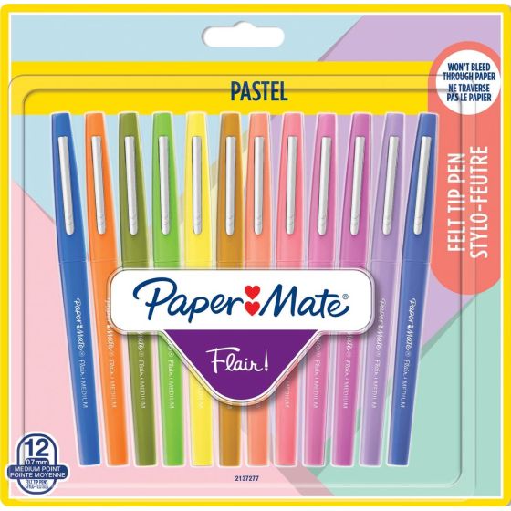 Pochette de 12 feutres Paper Mate Flair Pastel