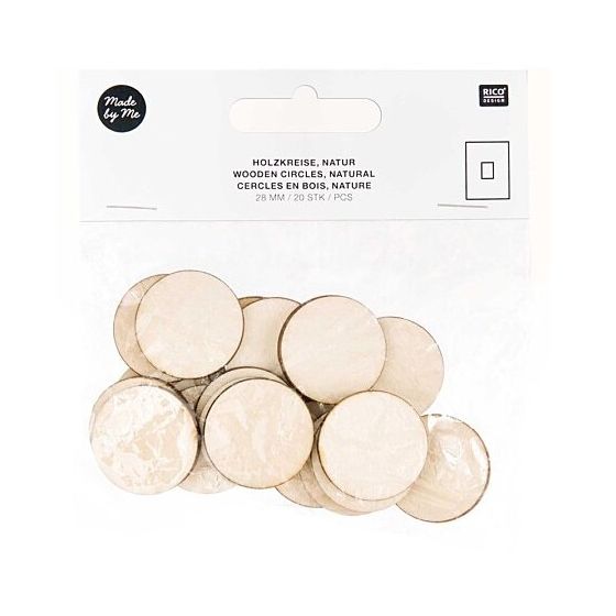 Petits cercles en bois nature - Rico Design