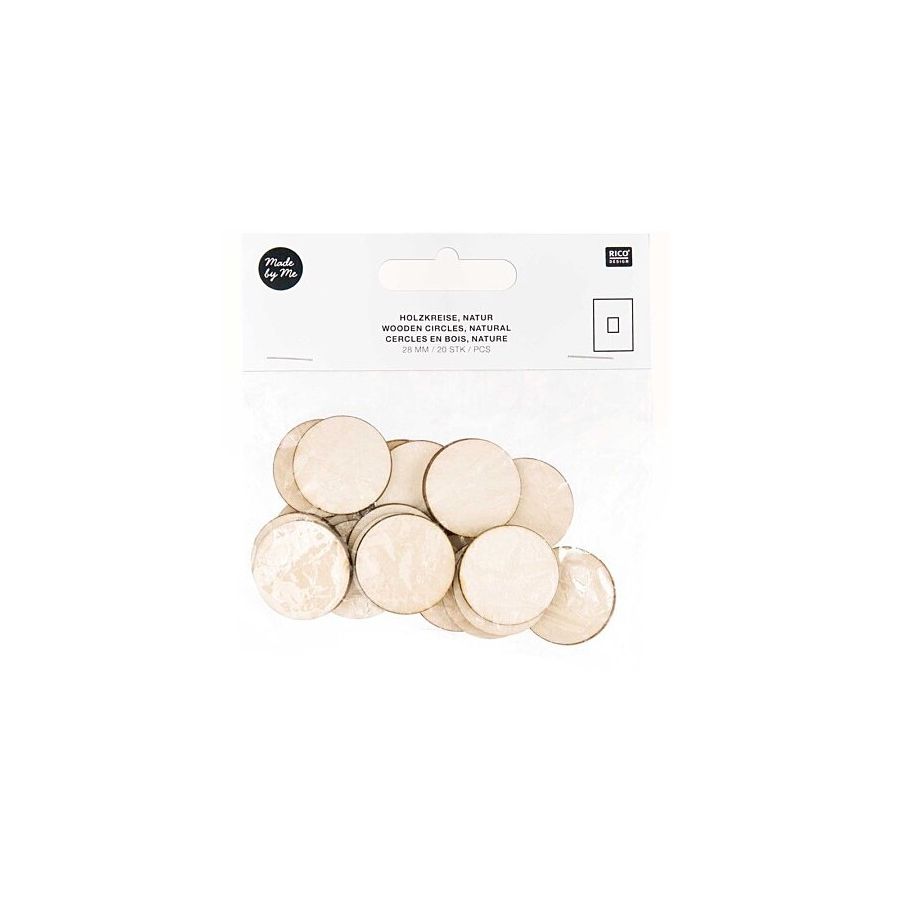 Petits cercles en bois nature - Rico Design