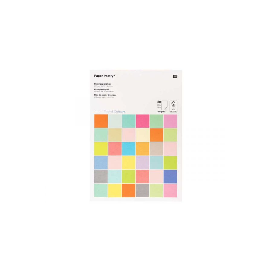 Bloc de feuilles pastel A4 - Rico Design
