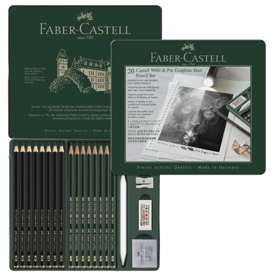 Set 20 crayons dessin Pitt Graphite - Faber Castell