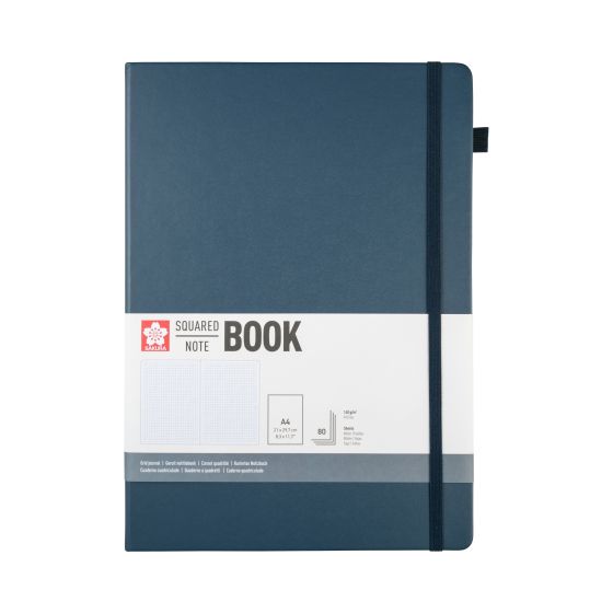 Carnet quadrillé 21x29.7 cm - Indigo - Sakura Book