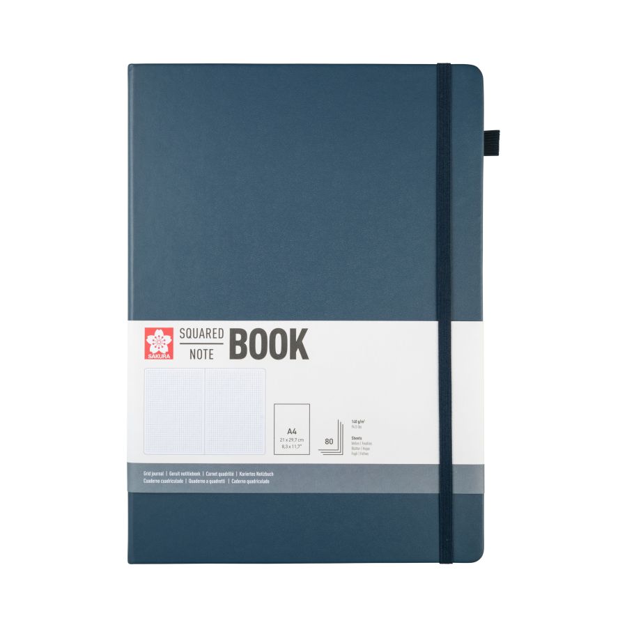 Carnet quadrillé 21x29.7 cm - Indigo - Sakura Book