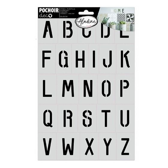 Pochoir déco alphabet 1 20x30cm