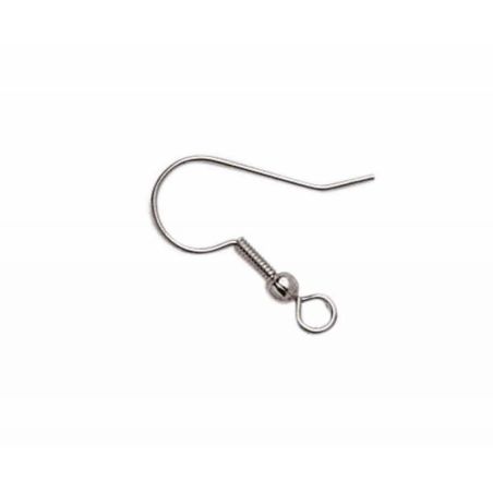 6 CROCHETS OREILLES AMERICAINS ARGENT 19MM IM#2154