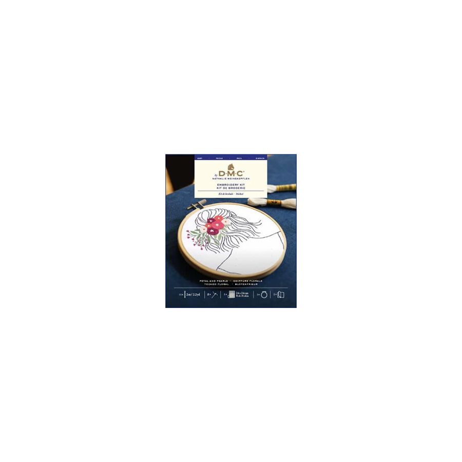 Kit point de croix coiffure florale - DMC