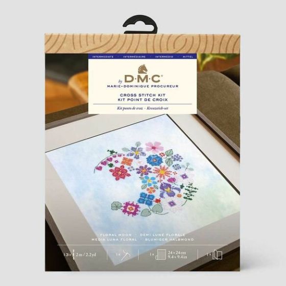 Kit point de croix demi lune florale - DMC