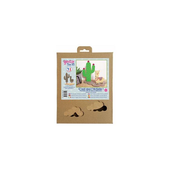 DECOUPE BOIS 3D - LAMAS ET CACTUS 