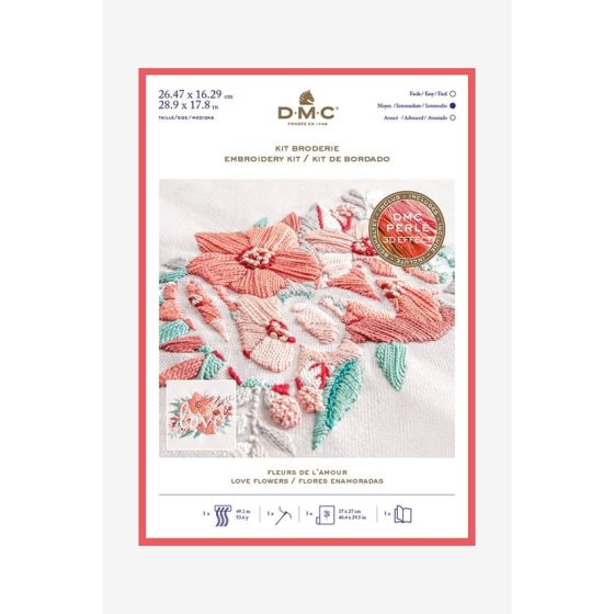 Kit broderie fleurs de l'amour A4  - DMC