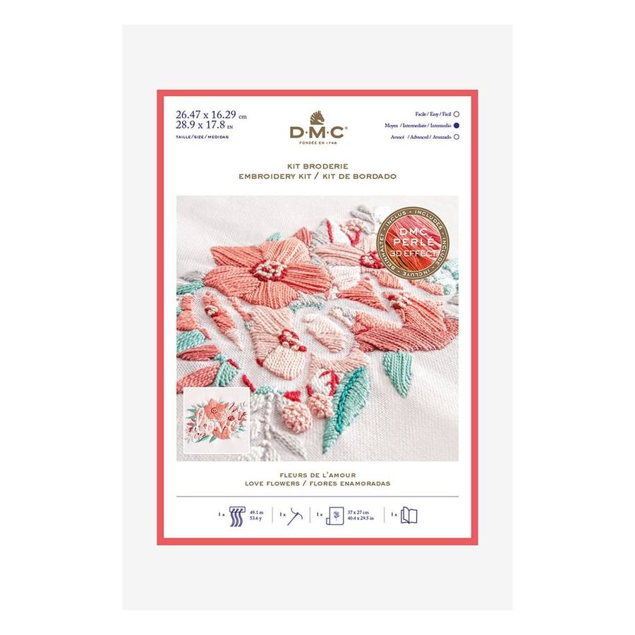 Kit broderie fleurs de l'amour A4  - DMC