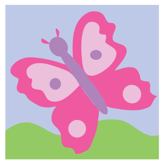 Kit tapisserie - Le papillon rose 15x15 cm - Pour enfant - DMC