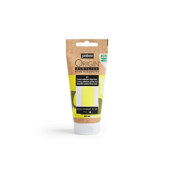Peinture acrylique Origin Pebeo 60 ML Couleur:JAUNE CADMIUM CITRON IMITATION