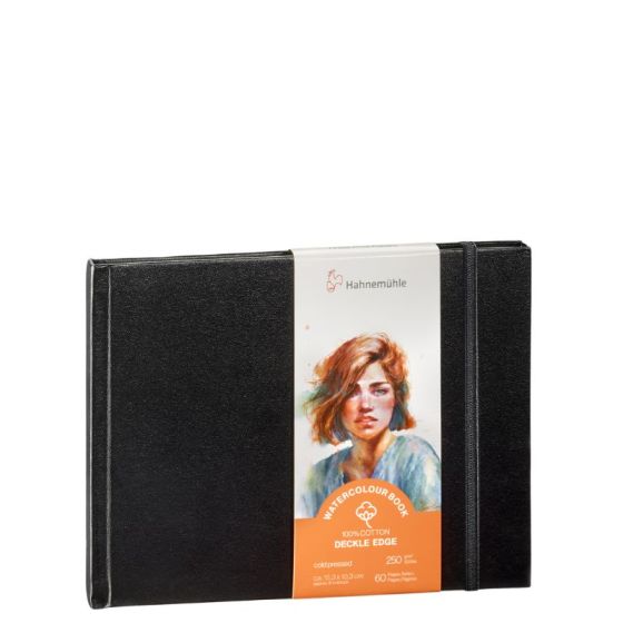 Carnet watercolour Deckle edge grain fin 15.3x10.3cm - 250g