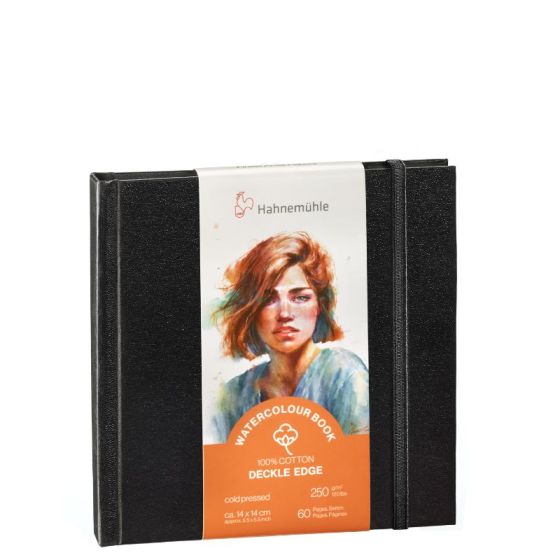 Carnet watercolour Deckle edge grain fin 14x14cm - 250g