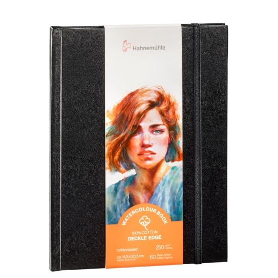 Carnet watercolour Deckle edge grain fin 15.3x20.5cm - 250g