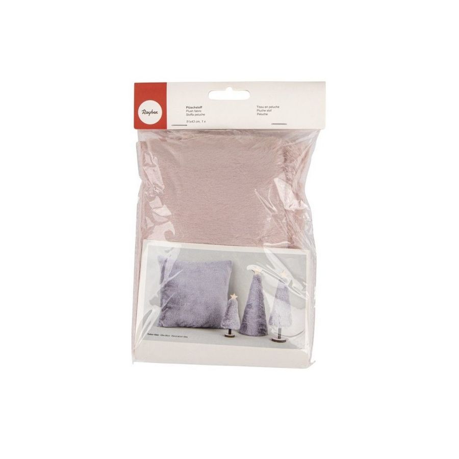 Tissu en peluche rose - Rayher