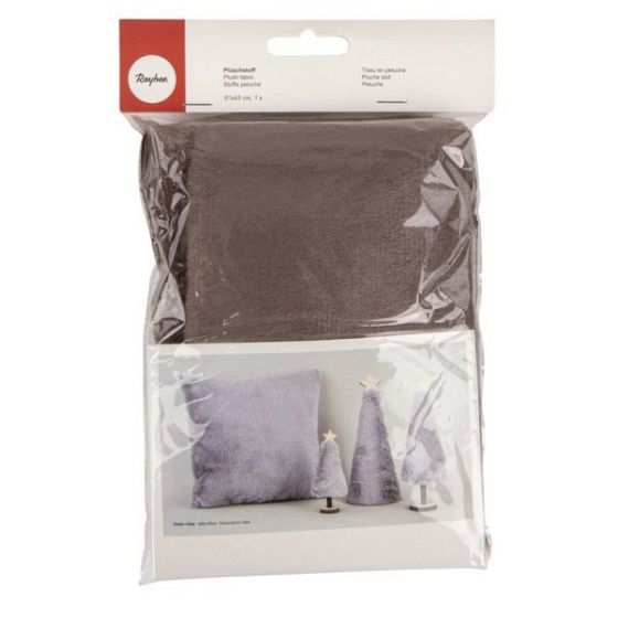 Tissu en peluche taupe - Rayher
