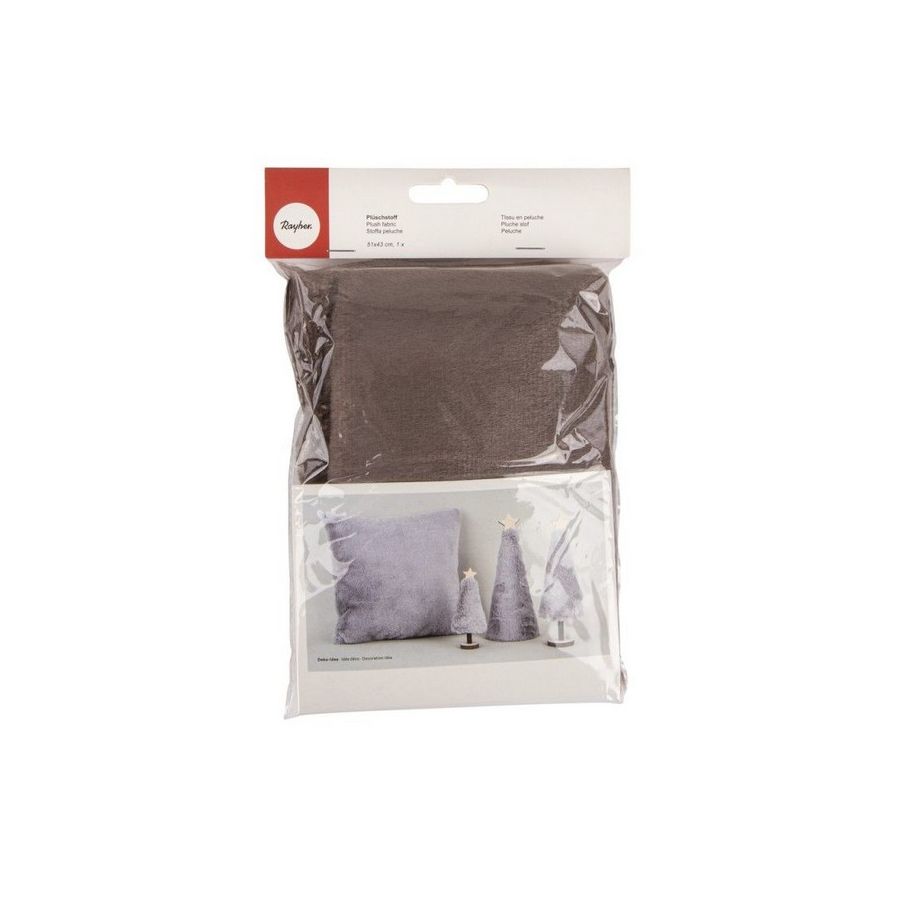Tissu en peluche taupe - Rayher