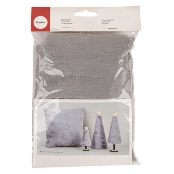 Tissu en peluche gris clair - Rayher
