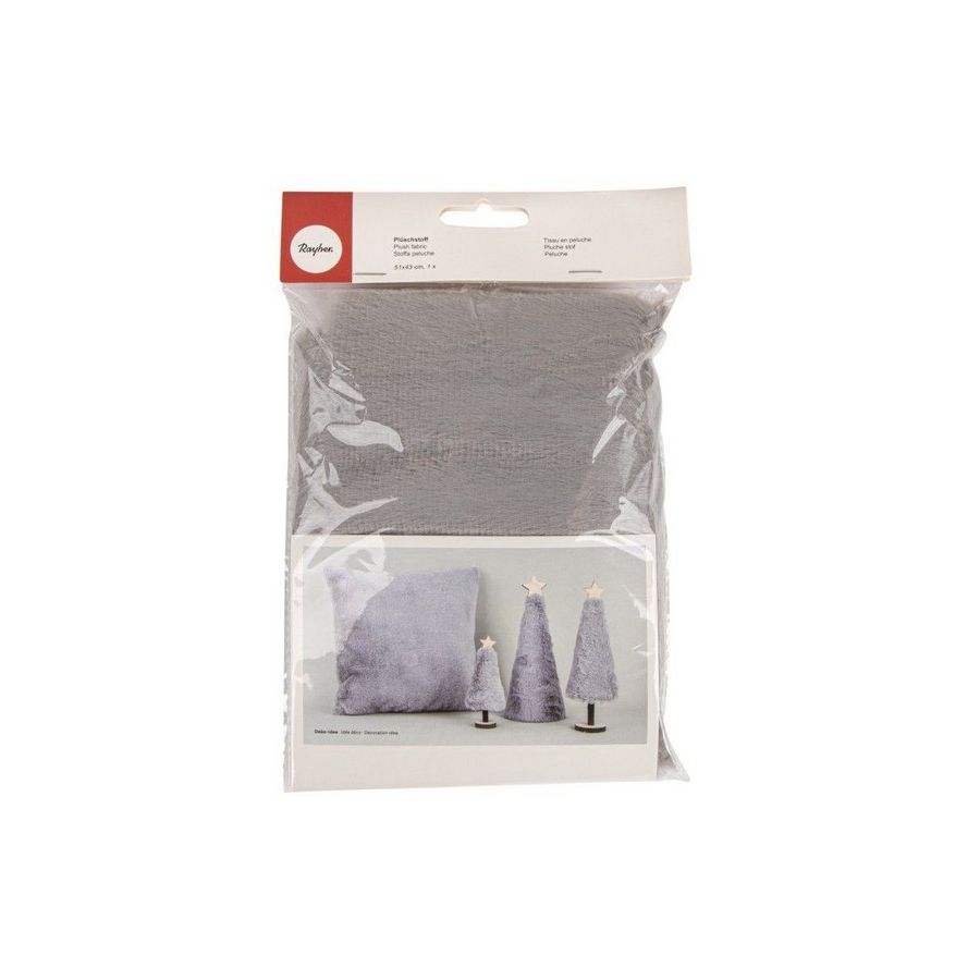 Tissu en peluche gris clair - Rayher