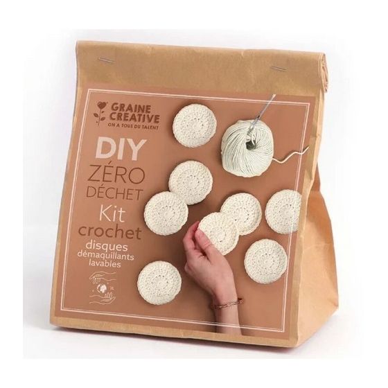 Kit zéro déchet disques démaquillants lavables  - Graine Créative
