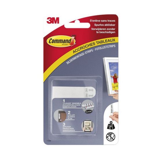 Languettes d'accrochage de tableaux de 1.8kg - 4x2 languettes blanches