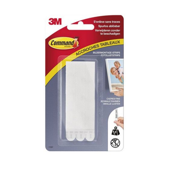 Languettes d'accrochage de tableaux de 5.4kg - 4x2 languettes blanches étroites