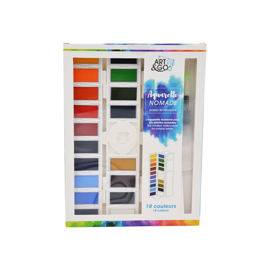 Palette nomade 18 godets aquarelle - Art & Go Palette nomade 18 godets aquarelle - Art & Go