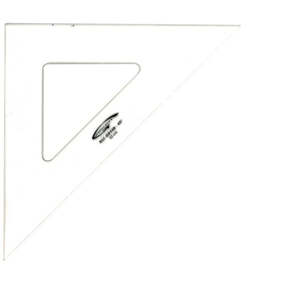 Equerre 45° - 3 bords droits 32cm - Graphoplex