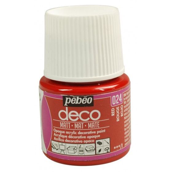 Pebeo Deco Mat 45ML Couleur:ROUGE
