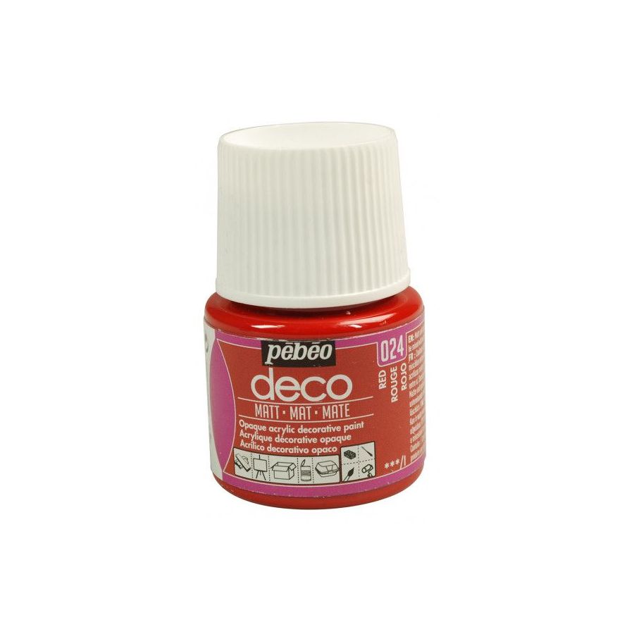 Pebeo Deco Mat 45ML Couleur:ROUGE Pebeo Deco Mat 45ML Couleur:ROUGE
