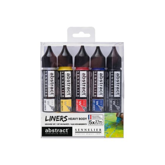 Set de 5 liners abstract acrylique - Couleurs primaires - Sennelier