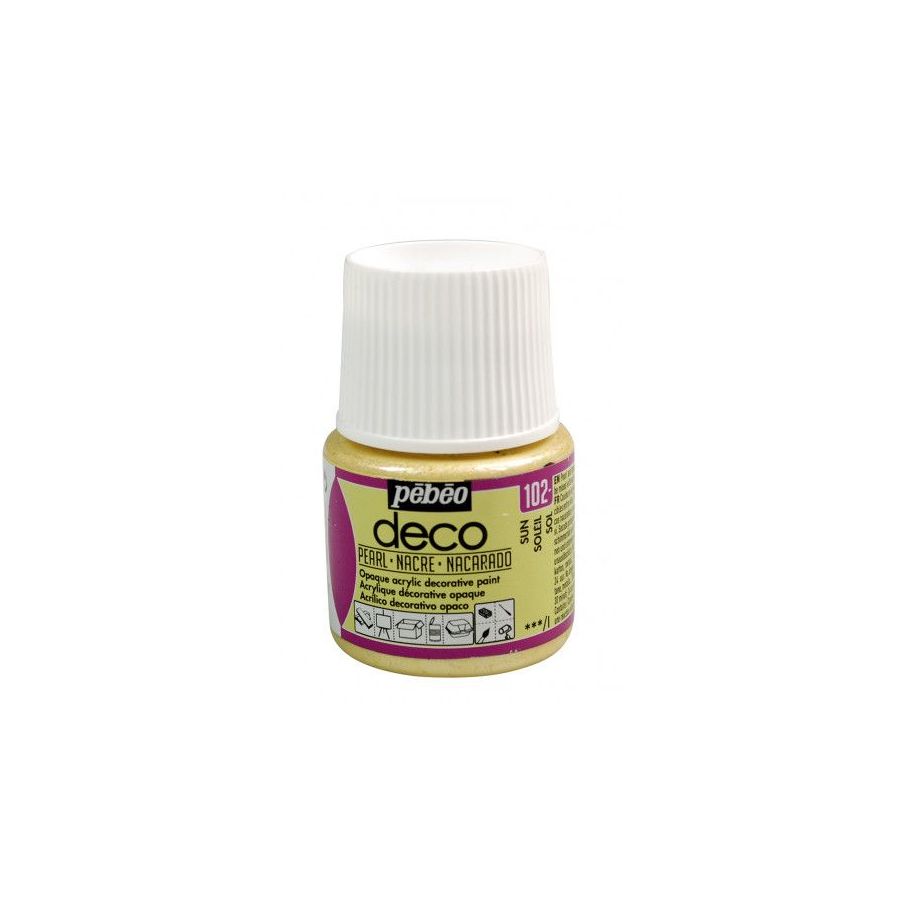 Pebeo Deco Nacré 45ML Couleur:SOLEIL Pebeo Deco Nacré 45ML Couleur:SOLEIL