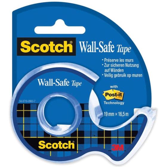 Scotch repositionnable wall-safe - 19mmx16.5m