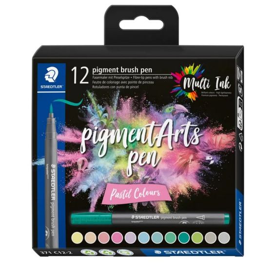 Set 12 feutres Pigment brush couleurs pastel