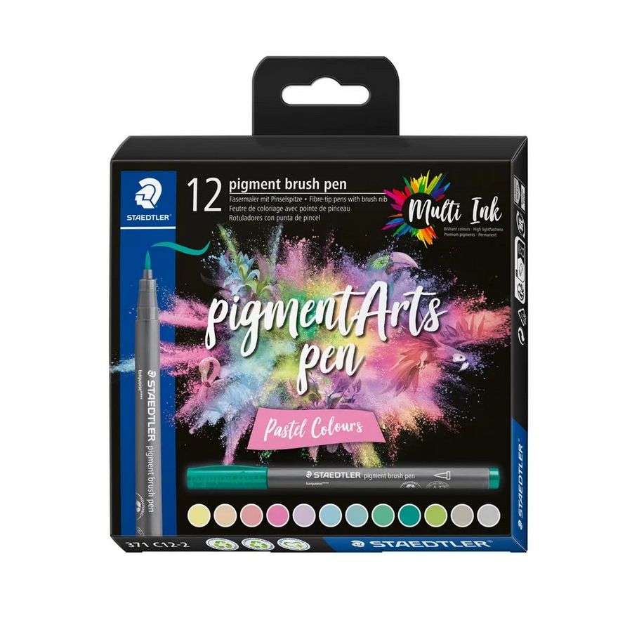 Set 12 feutres Pigment brush couleurs pastel