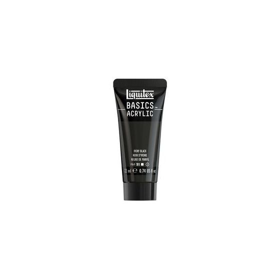 Basics acrylique tube 22 ml - Liquitex Couleur:NOIR D'IVOIRE{image_id}