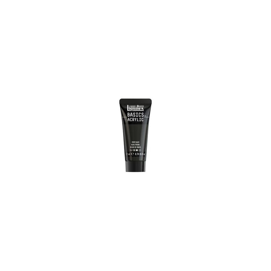 Basics acrylique tube 22 ml - Liquitex Couleur:NOIR D'IVOIRE{image_id}