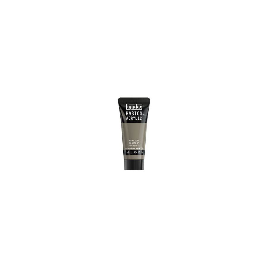 Basics acrylique tube 22 ml - Liquitex Couleur:GRIS NEUTRE 5{image_id}